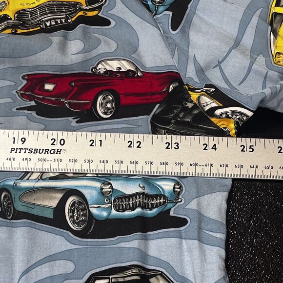 Paradise Found Corvette Shirt Mens Large Hawaiian Button Up Classic Cars READ - Picture 7 of 11